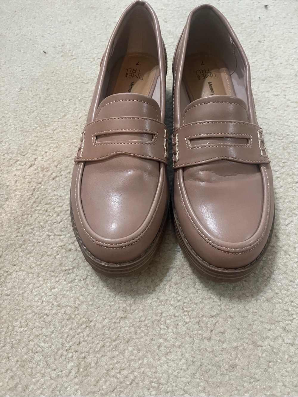 Tan loafers size 7 by Time and Tru